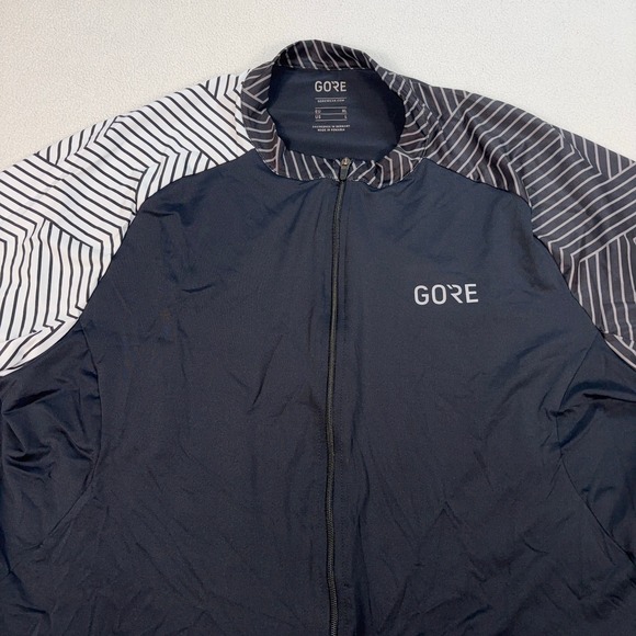GORE Cycling Jersey Men's L Black Stripe Colorblock Stretch Back Pocket Full Zip - Picture 4 of 16